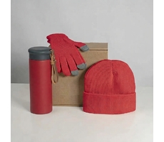 Набор подарочный GET WARM-2: перчатки, шапка, термос