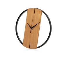 Деревянные часы с металлическим ободом «Time Wheel»