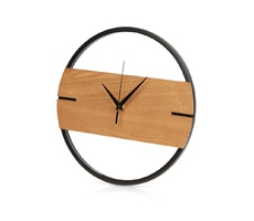Деревянные часы с металлическим ободом «Time Wheel»