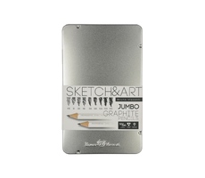 Набор из 9 утолщенных чернографитовых карандашей «Sketch & Art» HB - 14B