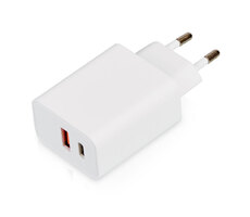 Сетевое зарядное устройство c выходами USB-A и USB-C и быстрой зарядкой QC/PD «Recharger Pro», 30 Вт