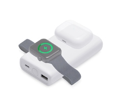 Внешний беспроводной аккумулятор 2-в-1 с функцией зарядки Apple Watch, QC/PD «AtomIQ», 10000 мАч