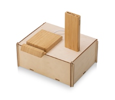 Подарочный набор с БЗУ и внешним аккумулятором «Bamboo Set»