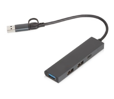 USB-хаб «Command» с коннектором 2-в-1 USB-C и USB-A, 2.0/3.0