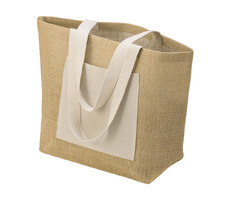 Сумка Jute джутовая с широким дном и карманом