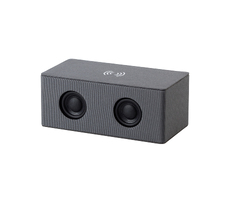 Bluetooth колонка "Cool Gray" с двумя динамиками (2х3Вт) и беспроводным зарядным устройством, переработанный пластик (RPET)