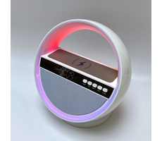 Bluetooth колонка "Smart Orb" 5Вт с беспроводным (15W) ЗУ, лампой, часами, FM радио