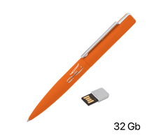 Ручка шариковая "Callisto" с флеш-картой 32Gb, покрытие soft touch