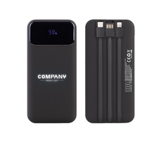 Зарядное (22.5W) устройство "Grade SOFTTOUCH" 10000 mAh с подсветкой логотипа, встроенными кабелями и цифровым индикатором заряда