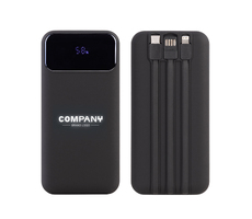 Зарядное (22.5W) устройство "Top Grade SOFTTOUCH" 20000 mAh с подсветкой логотипа, встроенными кабелями и цифровым индикатором заряда