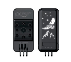 Беспроводное зарядное (22.5/15W) устройство "Topfull SOFTTOUCH" 10000 mAh с подсветкой лого, присосками, встроенными кабелями, с подставкой