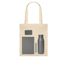 Подарочный набор Велком Пак (Welcome Pack), серый (термобутылка, ежедневник, ручка, ЗУ, шоппер)